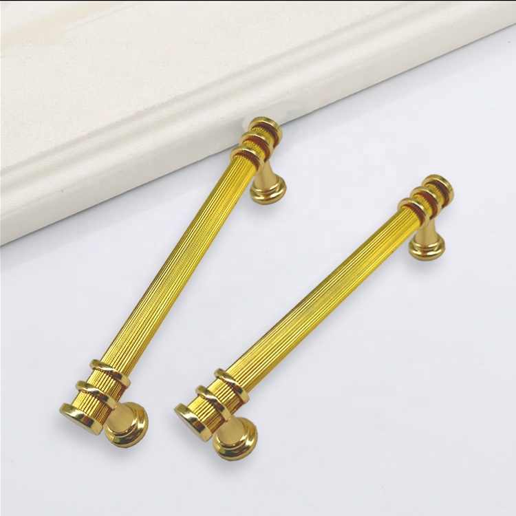 Modern Zinc Alloy Solid Furniture Handle Gold Wardrobe Decoration Kitchen Handles