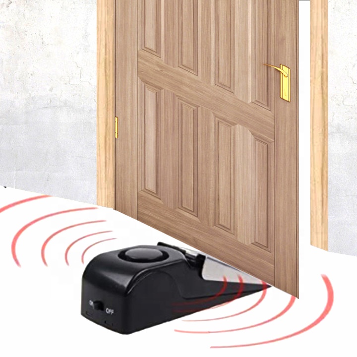 Alarma de parada de puerta de seguridad de viaje portátil de acero inoxidable, alarma de cuña de puerta, alarma de parada de puerta con sirena