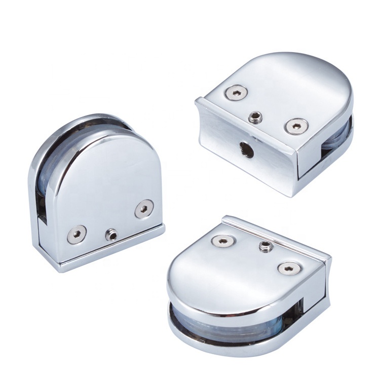 Adjustable 90 Degree Zinc Alloy Wall To Glass Door Shower Hinges Glass Door Frame Clamp Hinges