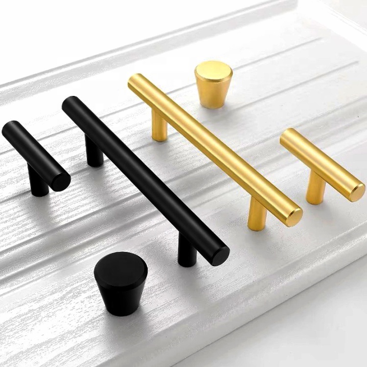 Zinc Alloy Black Gold Cabinet Handles Solid Drawer Knobs Kitchen Cupboard Door metal Pulls handle Door Knobs Black
