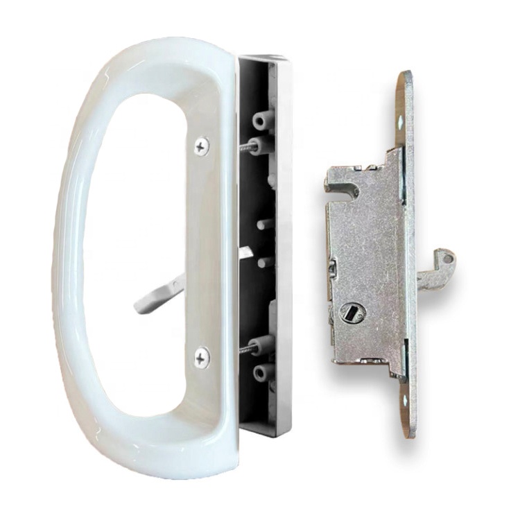 45 degree Mortise Lock Adjustable Spring Loaded Hook Latch Sliding Glass Door Lever Handle mortise lock set