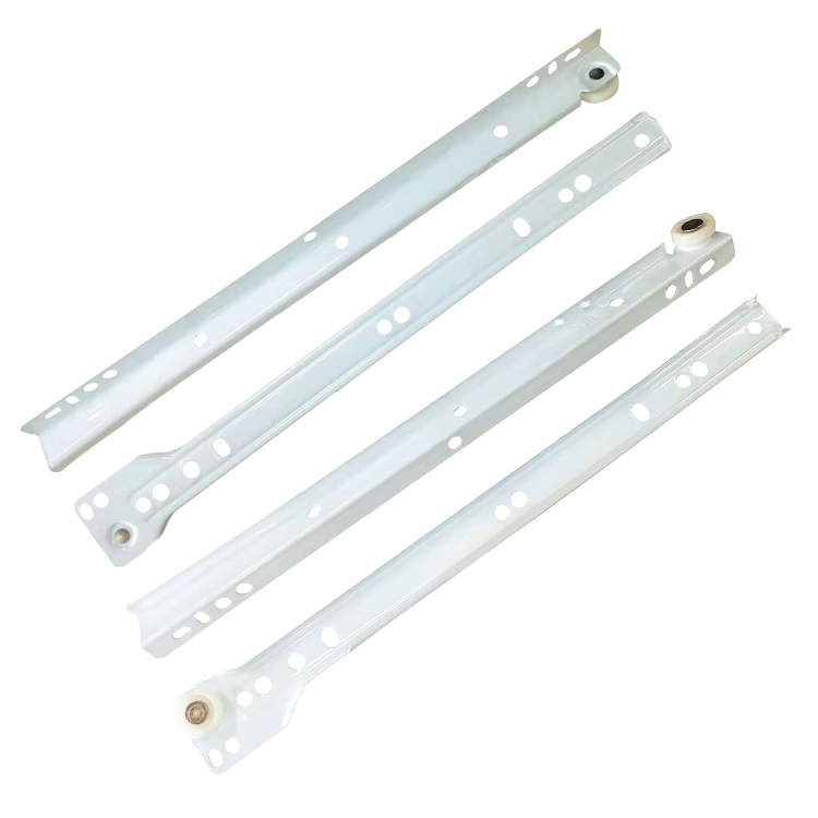 Furniture Hardware Fgv Type Coated Drawer Slide With White Nylon Wheel 