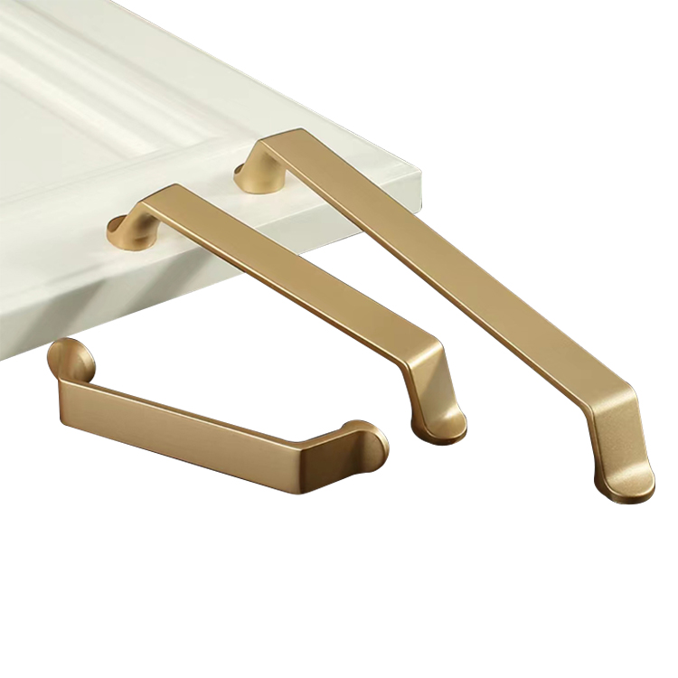Model cabinet handles gold European Pulls Knobs Brushed Brass Drawers Metal Kitchen Cabinet Handle