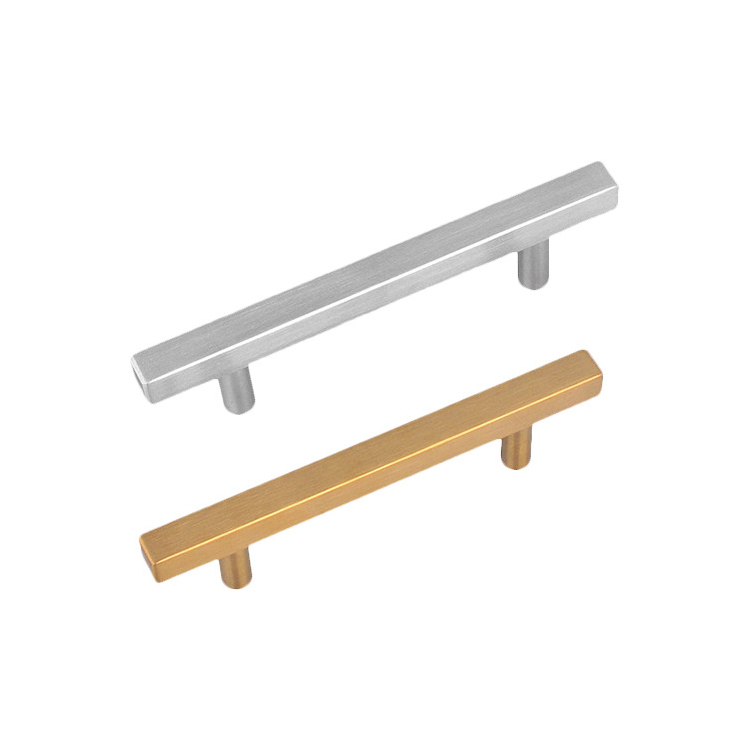 wardrobe Kitchen Drawer Brushed Aluminum Cabinet handle Brushed Nickel furniture handle Square t bar pull