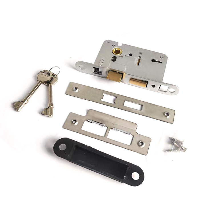 Vintage Style Mortise Lock body Assembly Kit Cast Steel Construction Brass Plated Finish Reversible Latch Bolt mortise lock